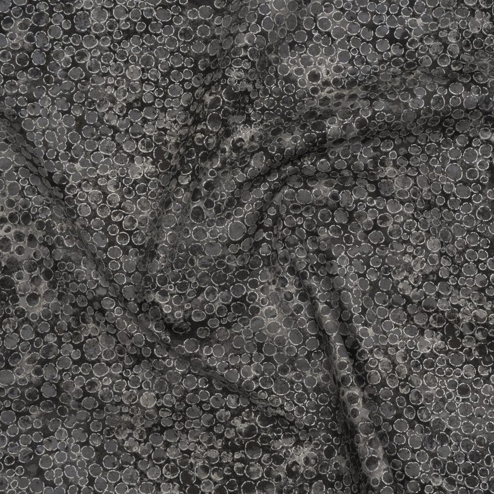 Metallic Printed Quilting Cotton by Northcott - City Fog River Rocks - Shimmer Collection