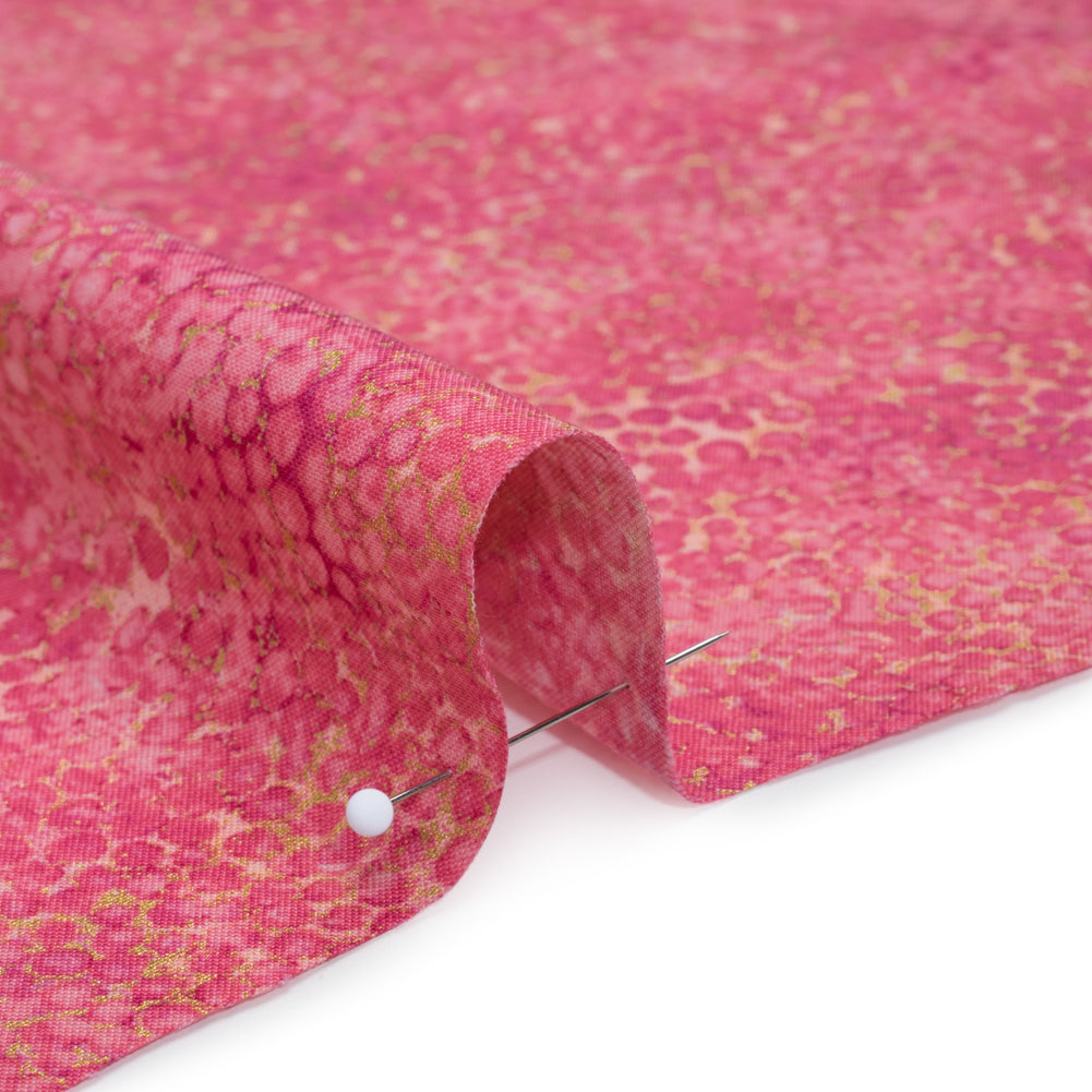 Metallic Printed Quilting Cotton by Northcott - Bubble Gum Pebbles - Shimmer Collection Detail