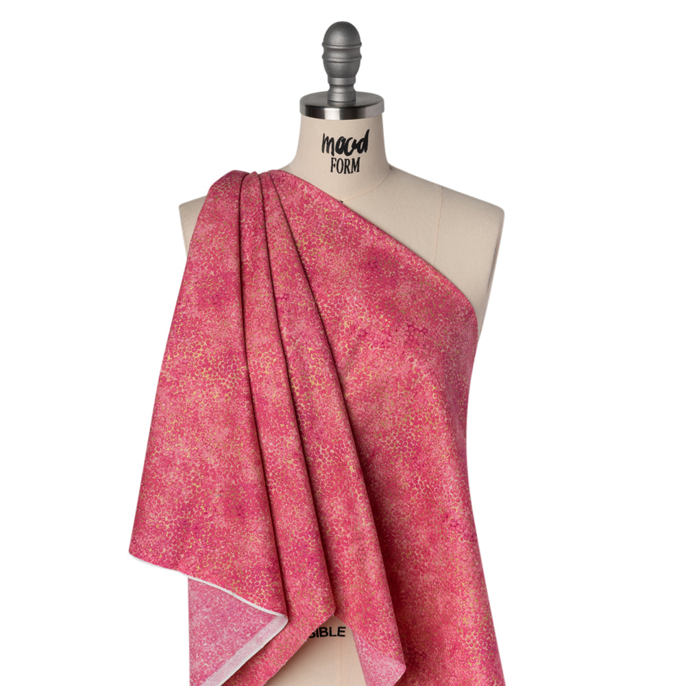Metallic Printed Quilting Cotton by Northcott - Bubble Gum Pebbles - Shimmer Collection Drape