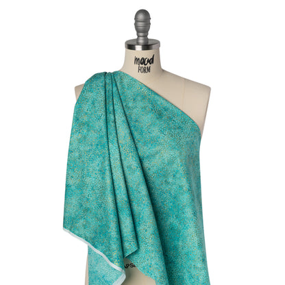 Metallic Printed Quilting Cotton by Northcott - Lagoon Pebbles - Shimmer Collection Drape