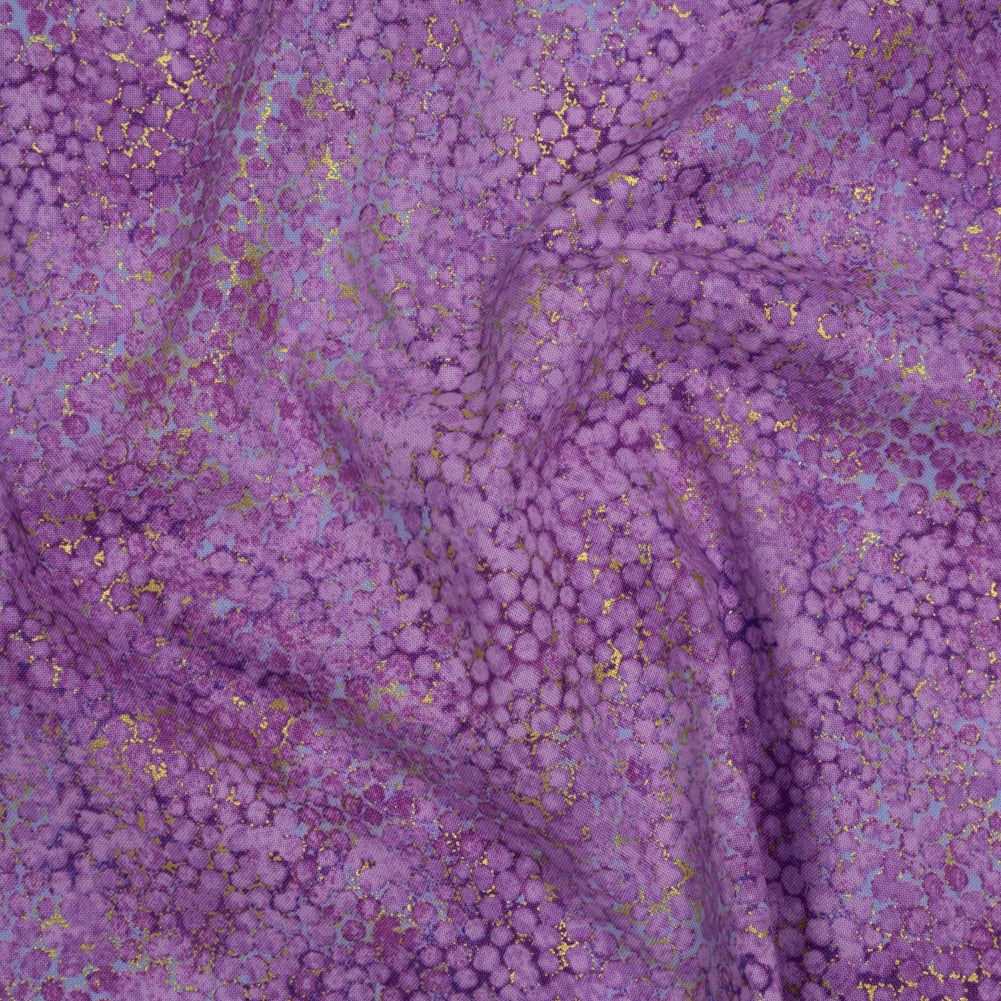 Metallic Printed Quilting Cotton by Northcott - Pansy Pebbles - Shimmer Collection