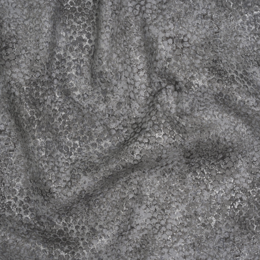 Metallic Printed Quilting Cotton by Northcott - City Fog Pebbles - Shimmer Collection