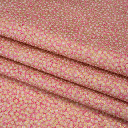 Metallic Printed Quilting Cotton by Northcott - Bubble Gum Tiny Dots - Shimmer Collection Folded