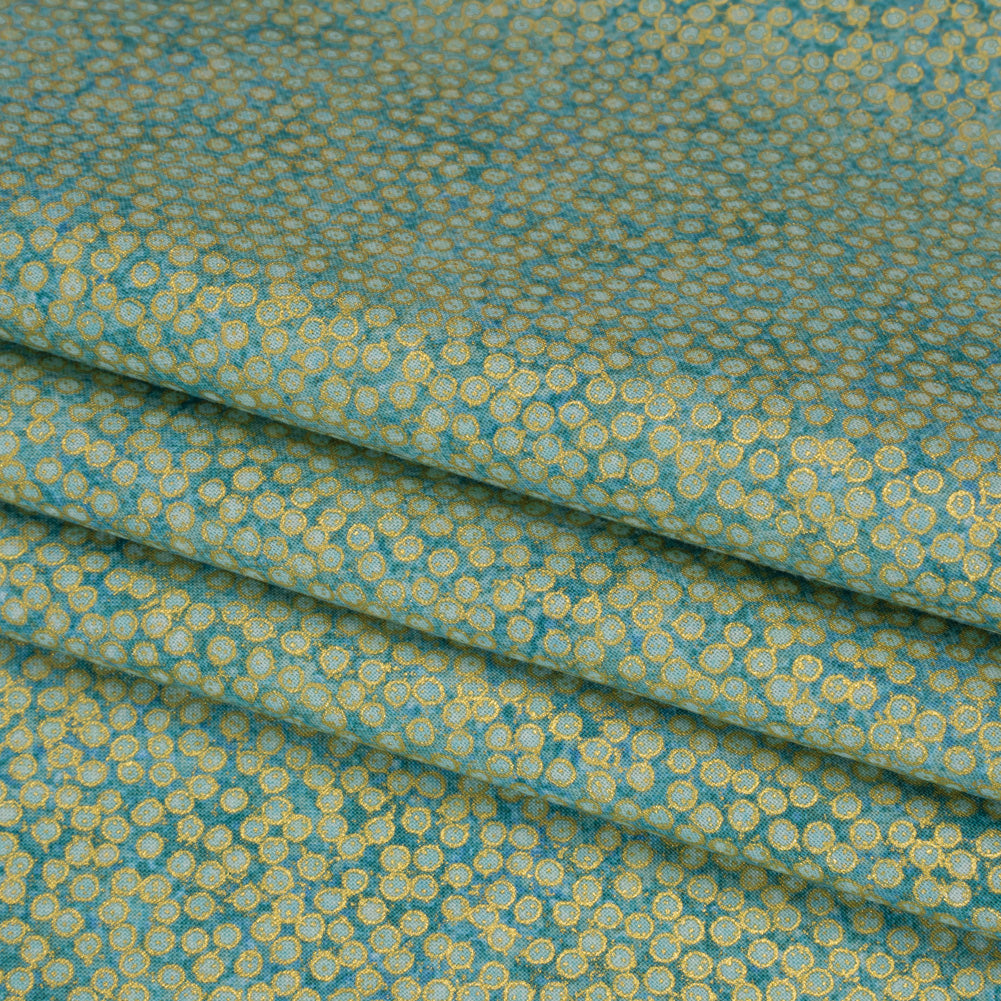 Metallic Printed Quilting Cotton by Northcott - Dusk Tiny Dots - Shimmer Collection Folded
