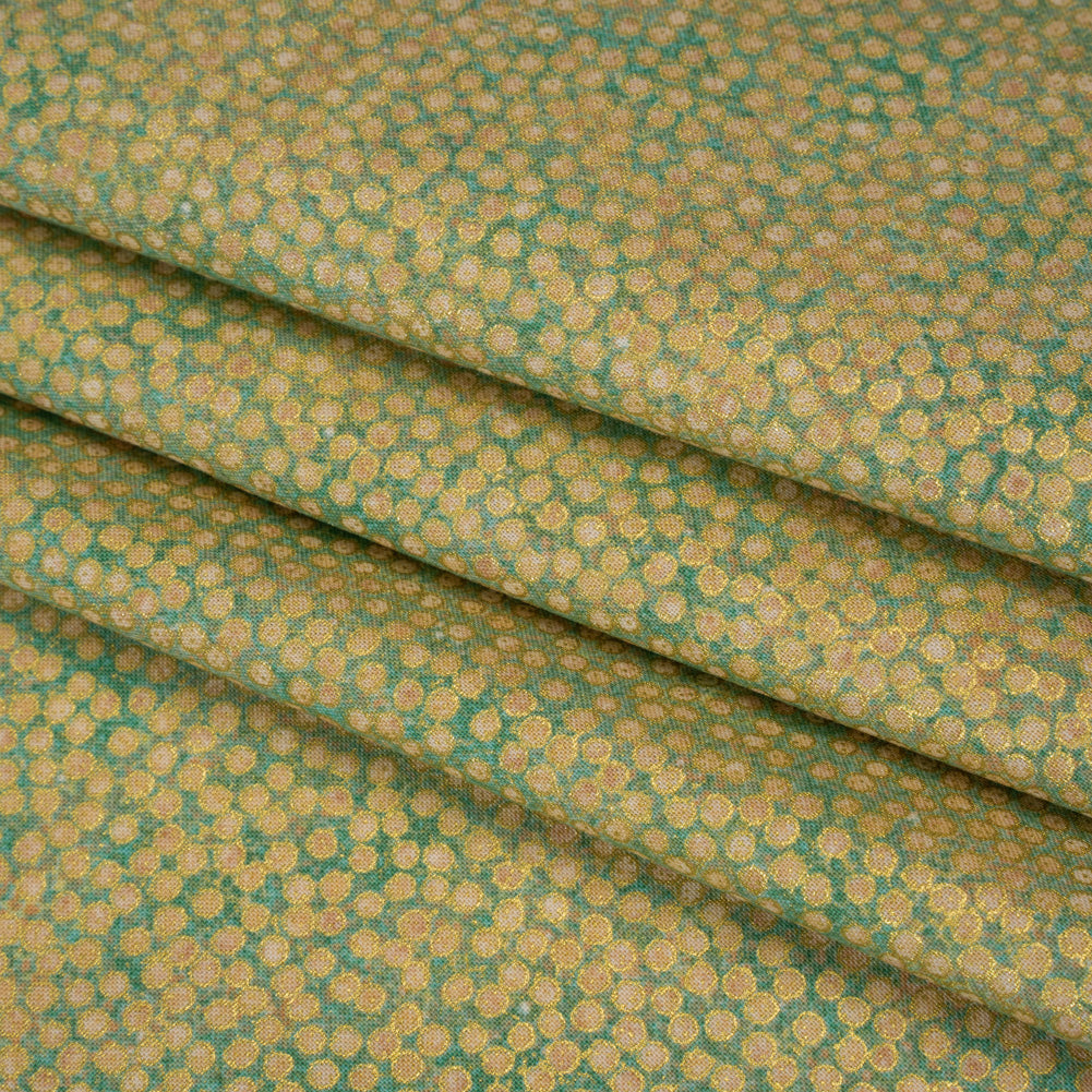 Metallic Printed Quilting Cotton by Northcott - Dawn Tiny Dots - Shimmer Collection Folded