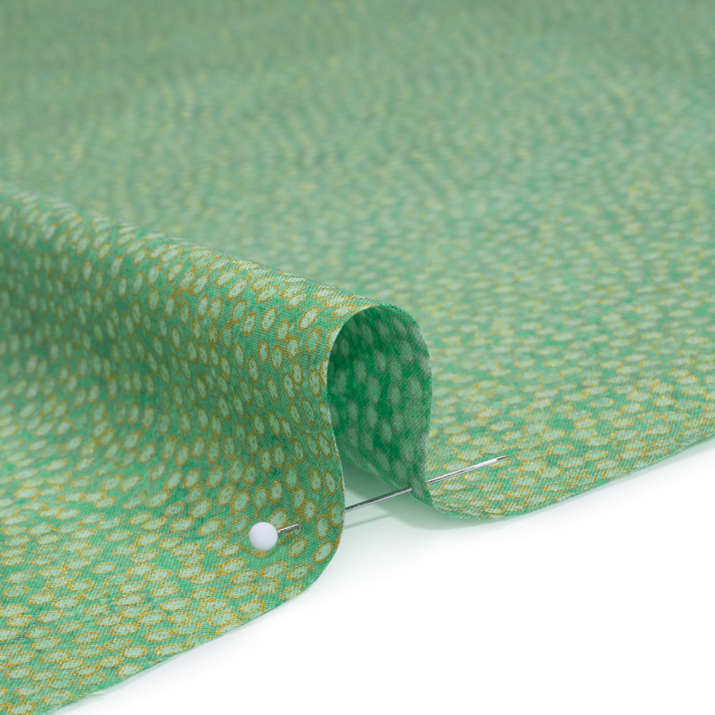 Metallic Printed Quilting Cotton by Northcott - Peacock Tiny Dots - Shimmer Collection Detail