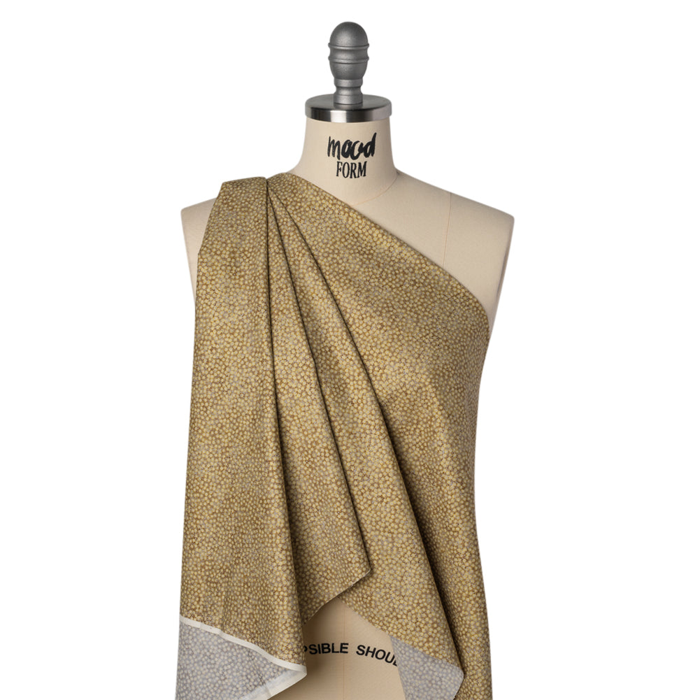Metallic Printed Quilting Cotton by Northcott - Desert Sand Tiny Dots - Shimmer Collection Drape