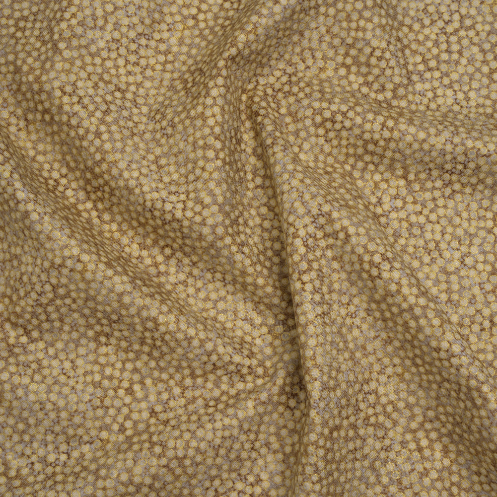 Metallic Printed Quilting Cotton by Northcott - Desert Sand Tiny Dots - Shimmer Collection