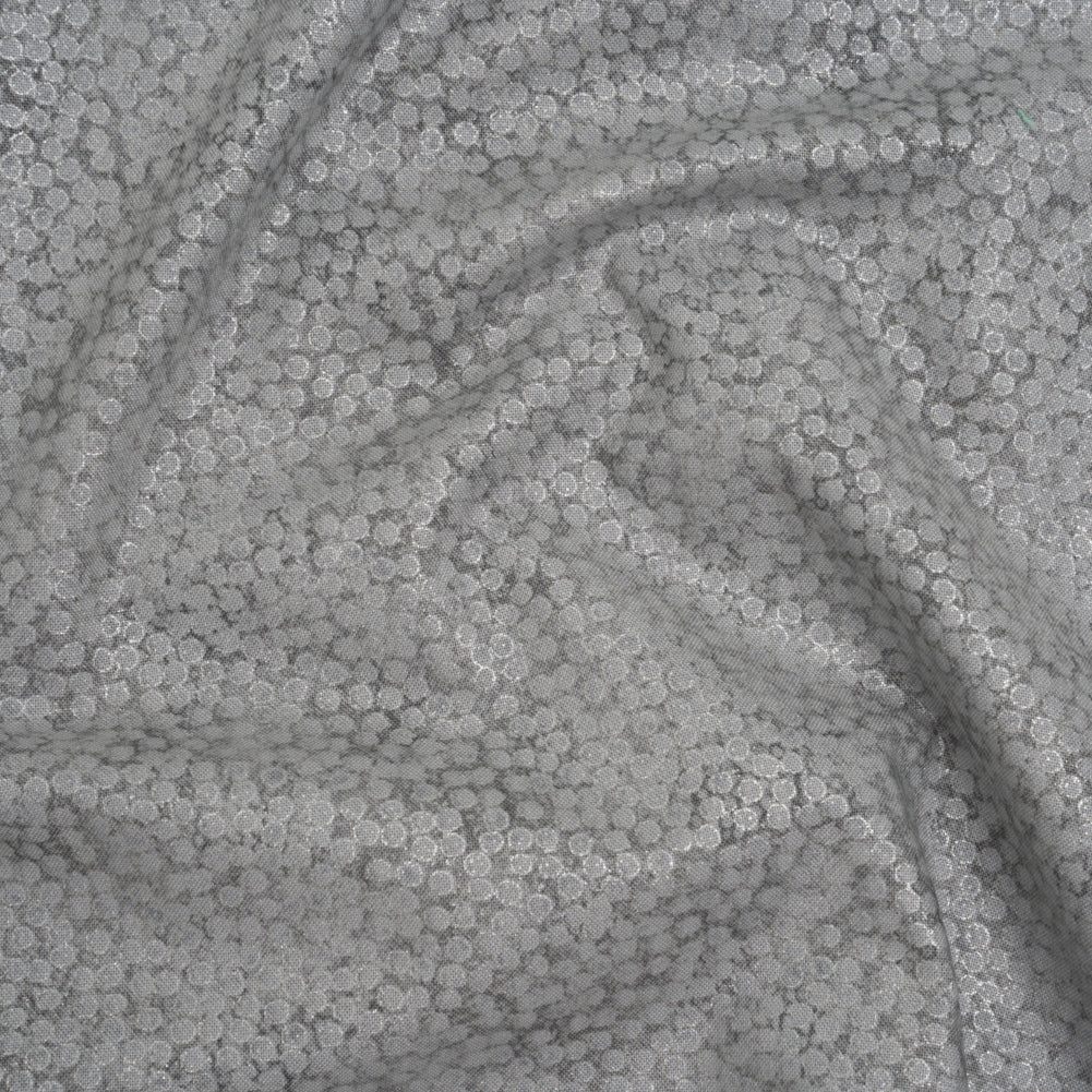 Metallic Printed Quilting Cotton by Northcott - City Fog Tiny Dots - Shimmer Collection