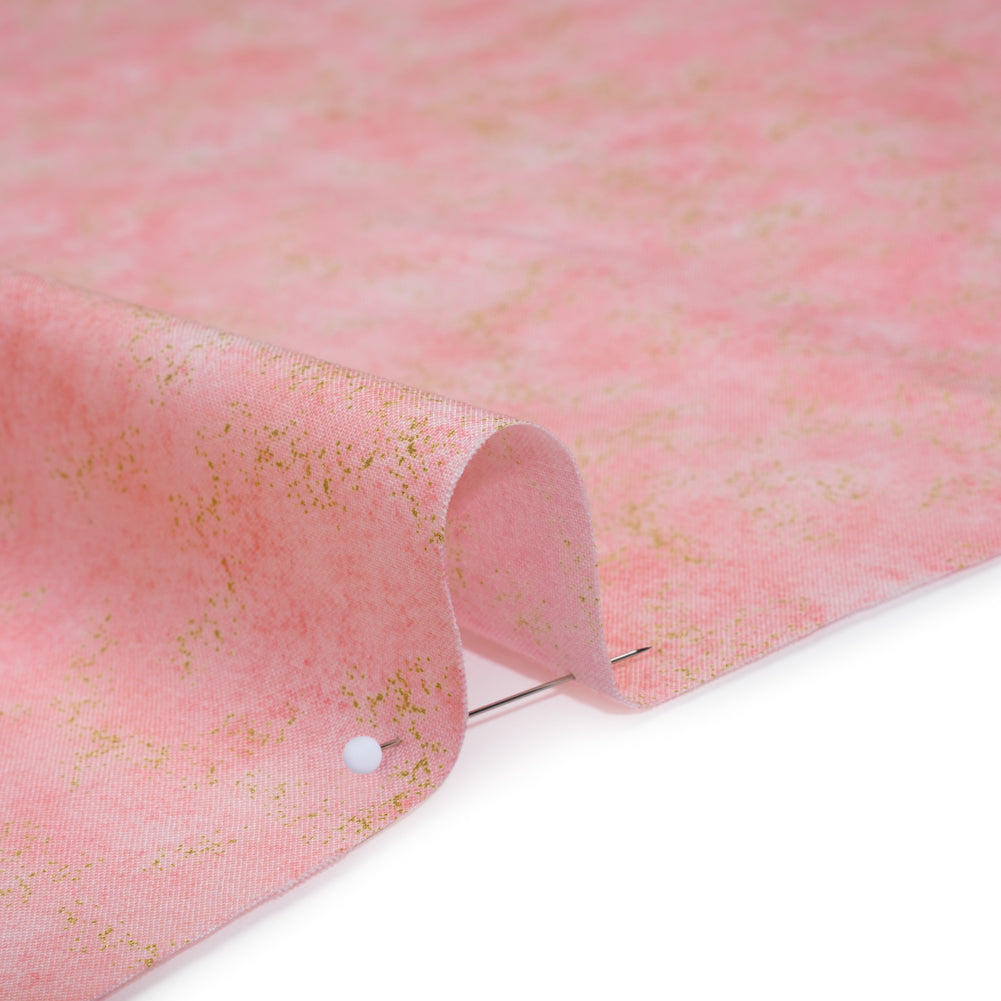 Metallic Printed Quilting Cotton by Northcott - Bubble Gum Speckle - Shimmer Collection Detail