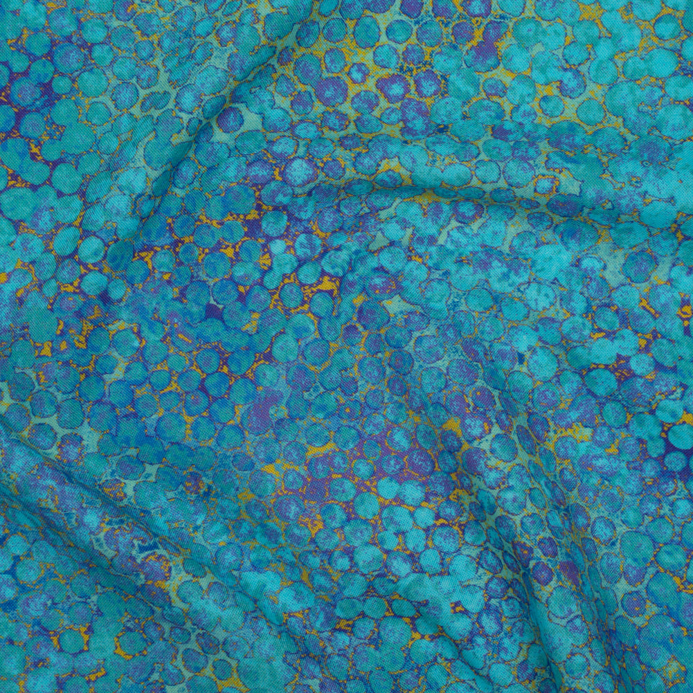 Wide Backing Quilting Cotton by Northcott, 108" Wide - Deep Sea Large Pebbles - Shimmer Wide Backing Collection