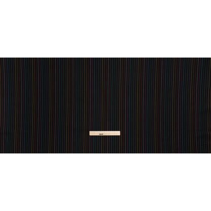 Printed Quilting Cotton by Ghazal Razavi for FIGO Studio - Black and Rainbow Dashed Stripes - Dusk Collection