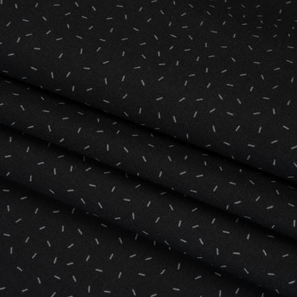 Printed Quilting Cotton by Ghazal Razavi for FIGO Studio - Black and Gray Dashes - Dusk Collection