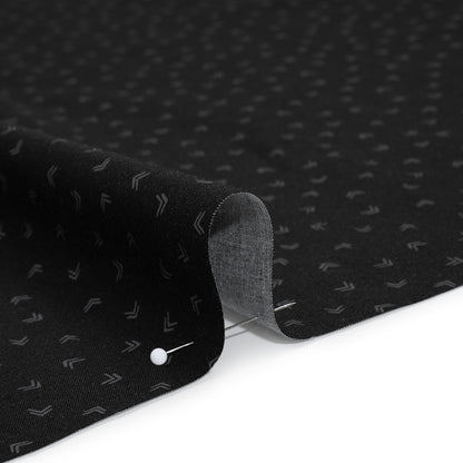 Printed Quilting Cotton by Ghazal Razavi for FIGO Studio - Black and Gray Arrows - Dusk Collection