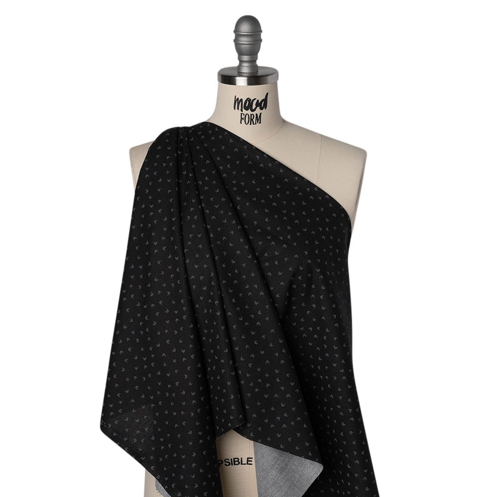 Printed Quilting Cotton by Ghazal Razavi for FIGO Studio - Black and Gray Arrows - Dusk Collection