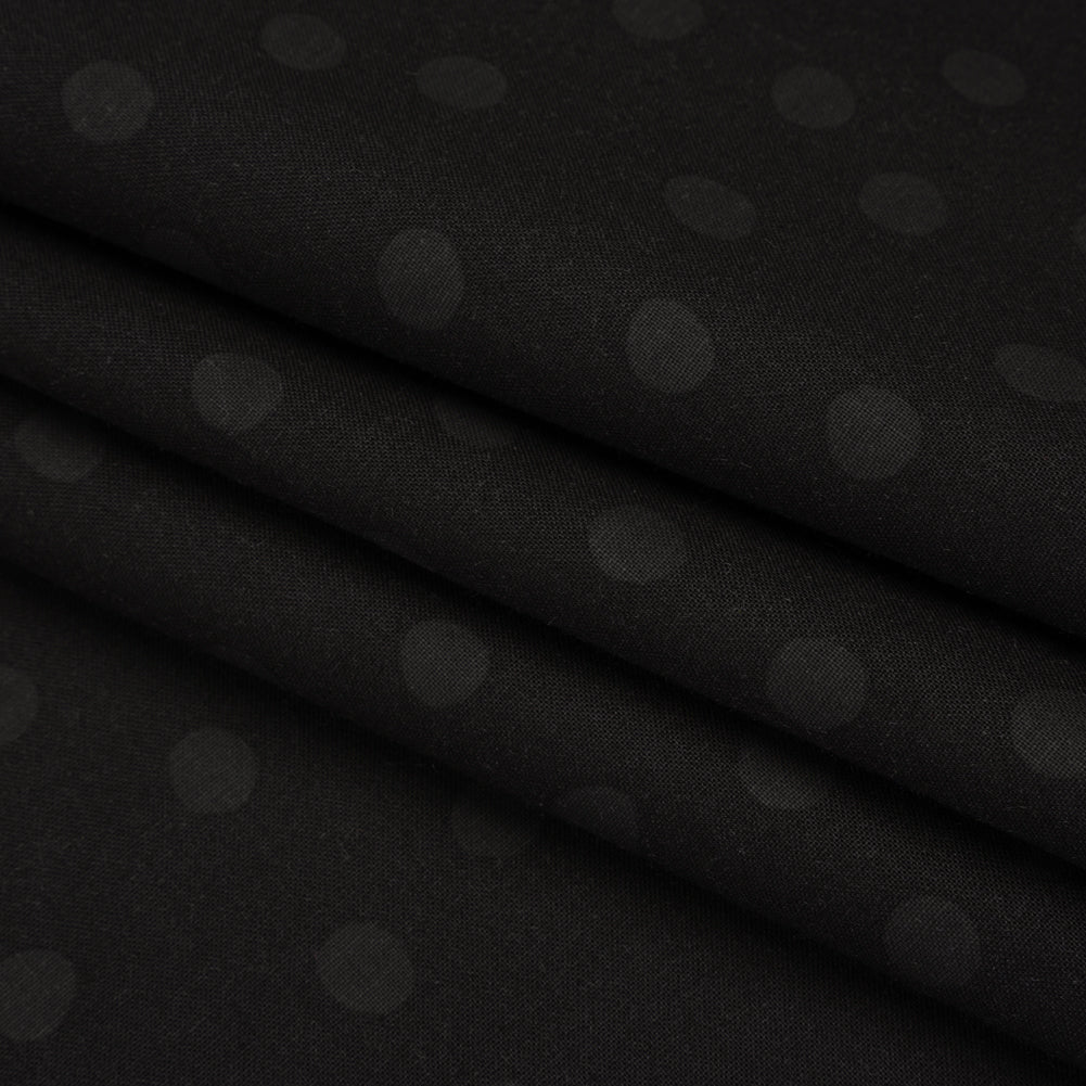 Printed Quilting Cotton by Ghazal Razavi for FIGO Studio - Black on Black Pom Poms - Dusk Collection