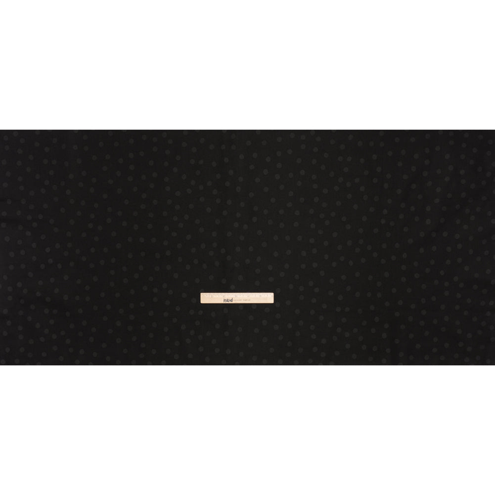 Printed Quilting Cotton by Ghazal Razavi for FIGO Studio - Black on Black Pom Poms - Dusk Collection