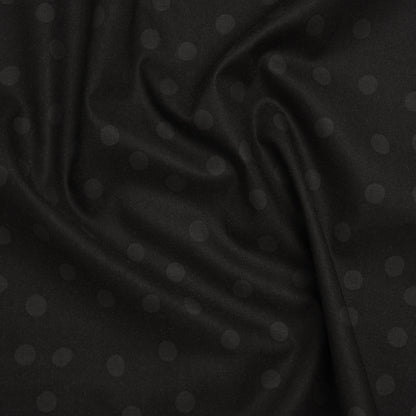 Printed Quilting Cotton by Ghazal Razavi for FIGO Studio - Black on Black Pom Poms - Dusk Collection