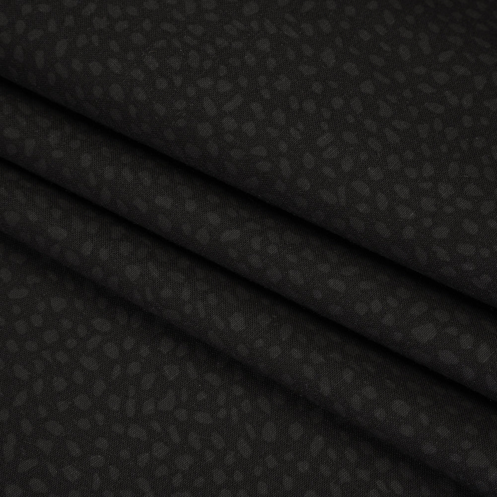 Printed Quilting Cotton by Ghazal Razavi for FIGO Studio - Black on Black Spotty - Dusk Collection