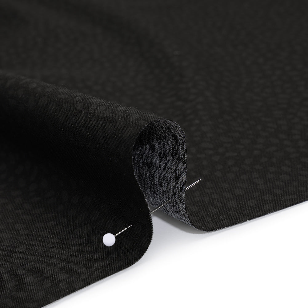 Printed Quilting Cotton by Ghazal Razavi for FIGO Studio - Black on Black Spotty - Dusk Collection