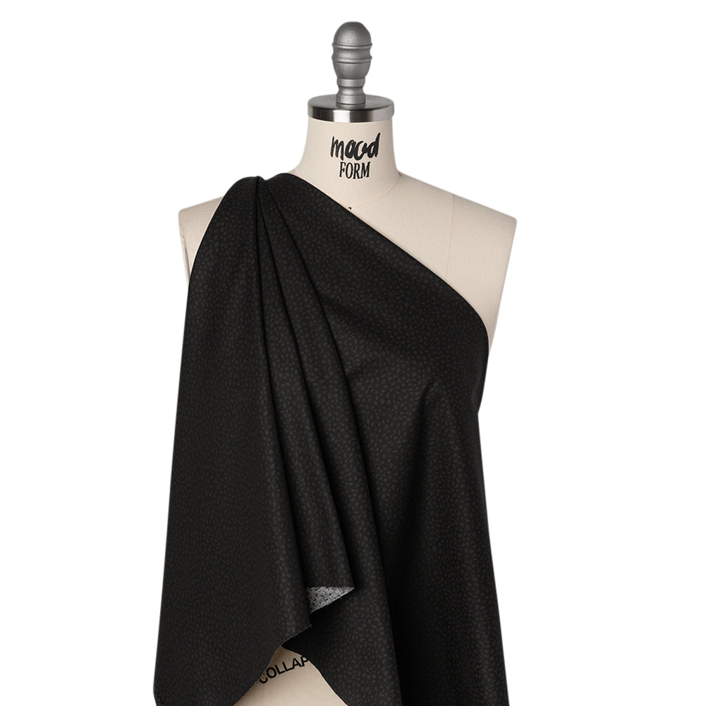 Printed Quilting Cotton by Ghazal Razavi for FIGO Studio - Black on Black Spotty - Dusk Collection