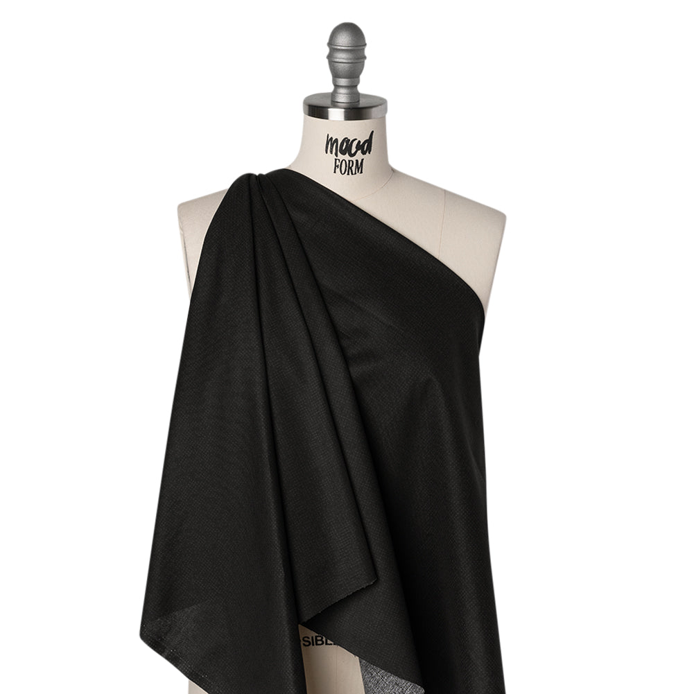 Printed Quilting Cotton by Ghazal Razavi for FIGO Studio - Black on Black Code - Dusk Collection