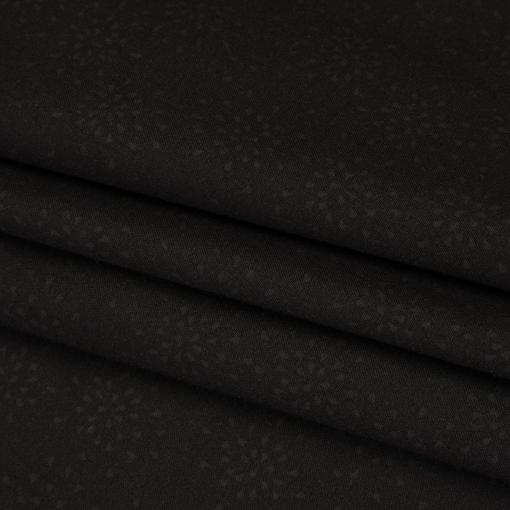 Printed Quilting Cotton by Ghazal Razavi for FIGO Studio - Black on Black Flourish - Dusk Collection