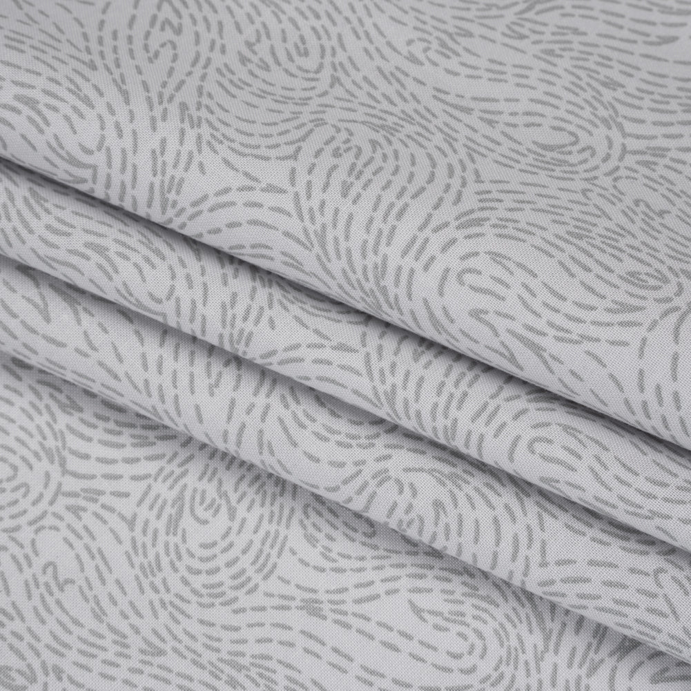 Printed Quilting Cotton by Ghazal Razavi for FIGO Studio - Gray on Gray Swirls - Dewfall Collection