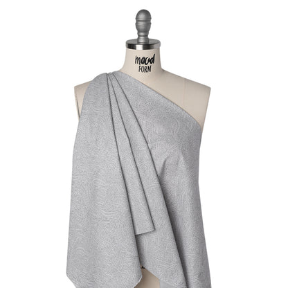 Printed Quilting Cotton by Ghazal Razavi for FIGO Studio - Gray on Gray Swirls - Dewfall Collection