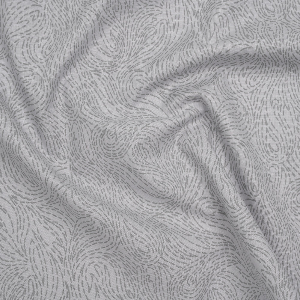 Printed Quilting Cotton by Ghazal Razavi for FIGO Studio - Gray on Gray Swirls - Dewfall Collection