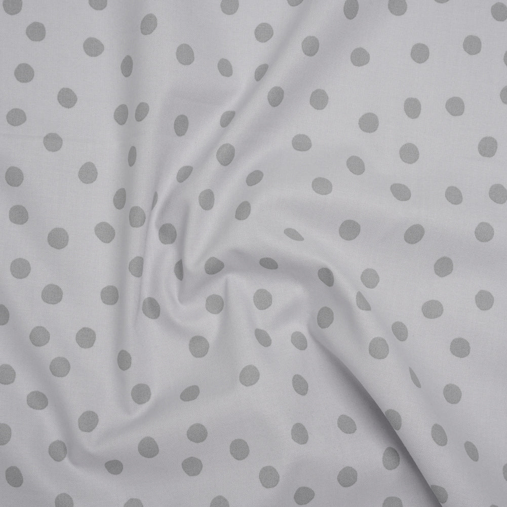 Printed Quilting Cotton by Ghazal Razavi for FIGO Studio - Gray on Gray Pom Poms - Dewfall Collection