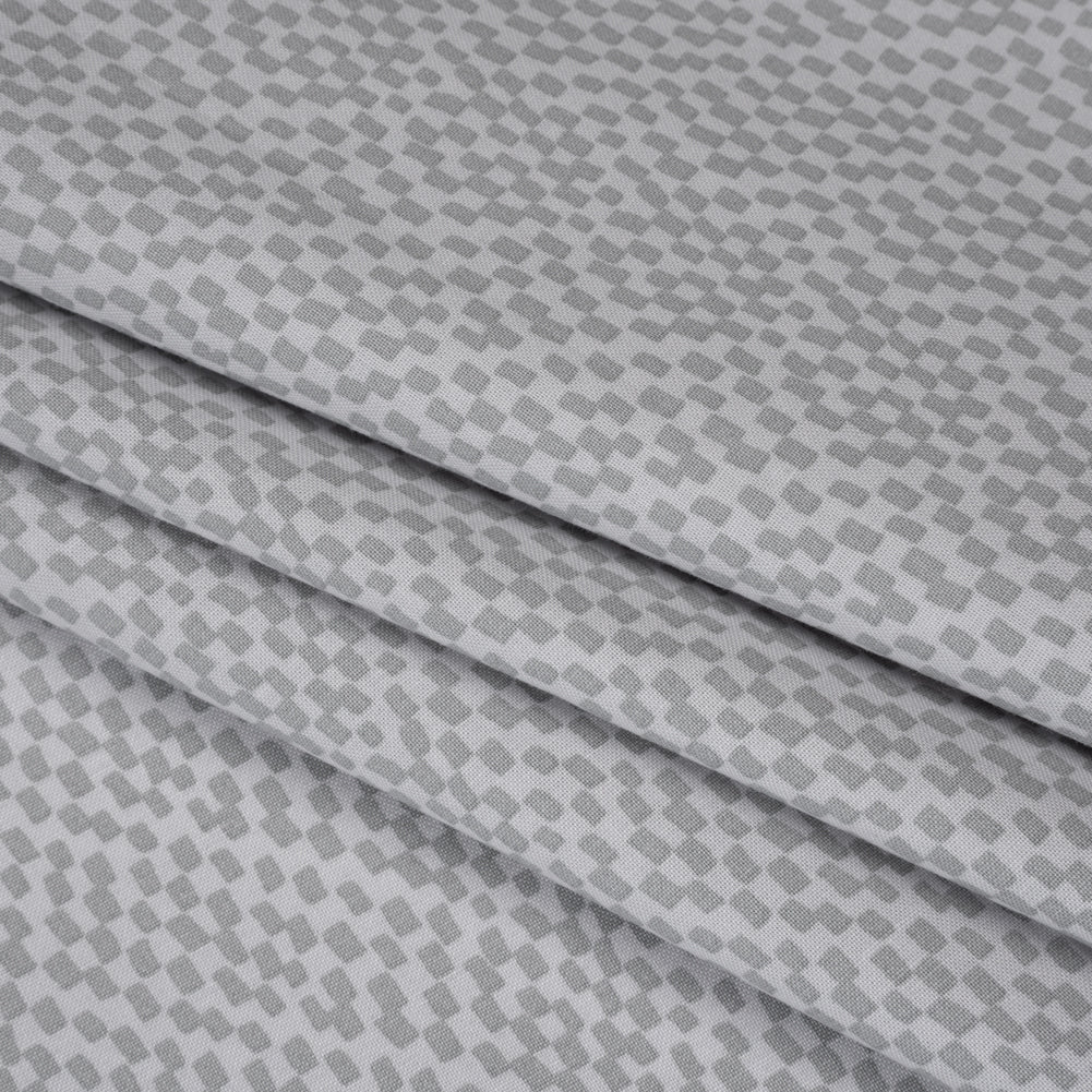 Printed Quilting Cotton by Ghazal Razavi for FIGO Studio - Gray on Gray Soft Check - Dewfall Collection