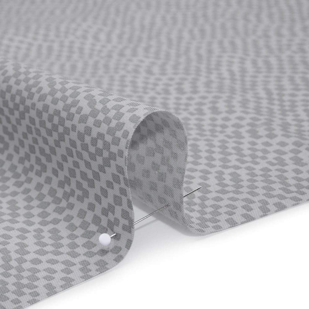 Printed Quilting Cotton by Ghazal Razavi for FIGO Studio - Gray on Gray Soft Check - Dewfall Collection
