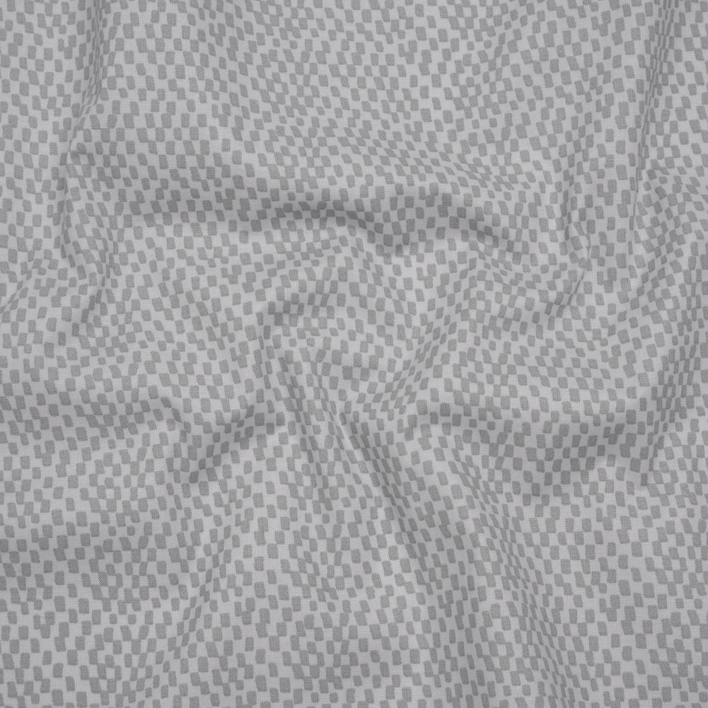 Printed Quilting Cotton by Ghazal Razavi for FIGO Studio - Gray on Gray Soft Check - Dewfall Collection