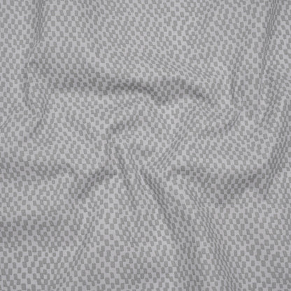 Printed Quilting Cotton by Ghazal Razavi for FIGO Studio - Gray on Gray Soft Check - Dewfall Collection