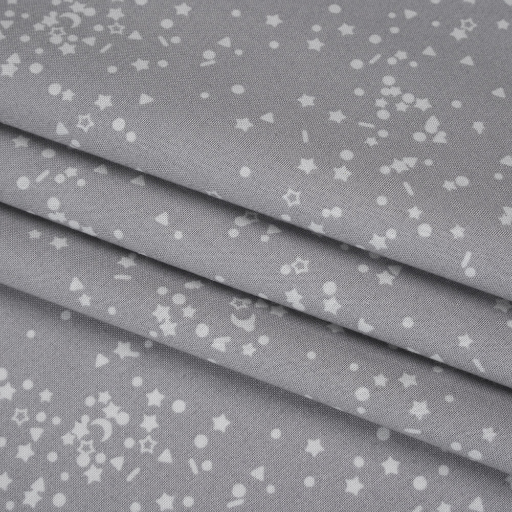 Printed Quilting Cotton by Ghazal Razavi for FIGO Studio - Gray and White Sprinkles - Dewfall Collection
