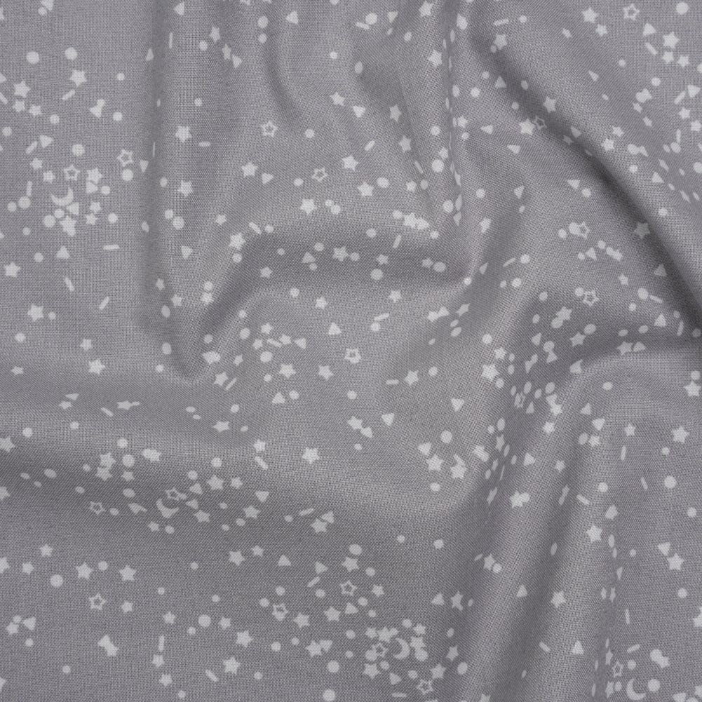 Printed Quilting Cotton by Ghazal Razavi for FIGO Studio - Gray and White Sprinkles - Dewfall Collection