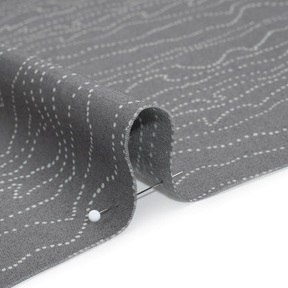 Printed Quilting Cotton by Ghazal Razavi for FIGO Studio - Gray and White Strings - Dewfall Collection