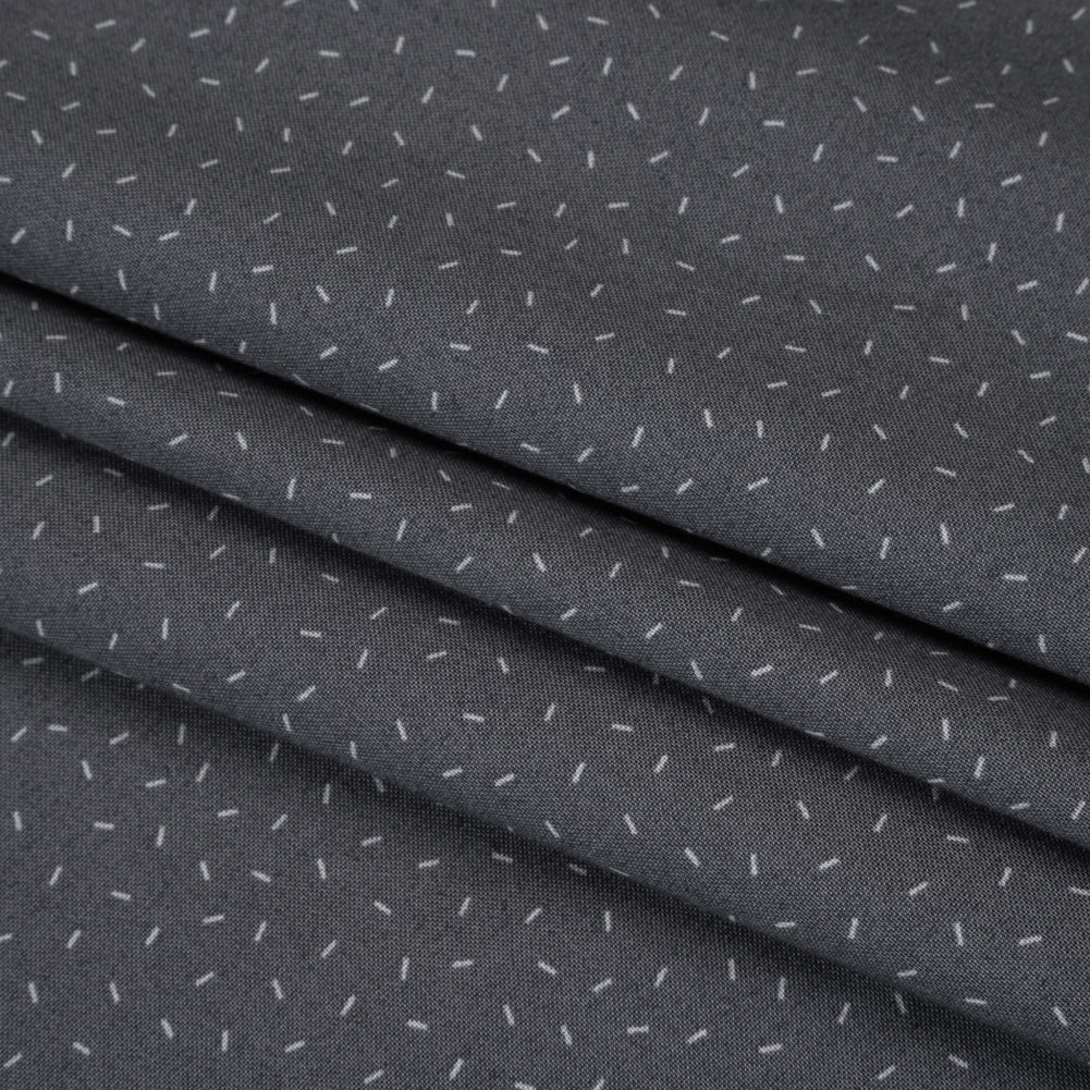 Printed Quilting Cotton by Ghazal Razavi for FIGO Studio - Gray and White Dashes - Dewfall Collection