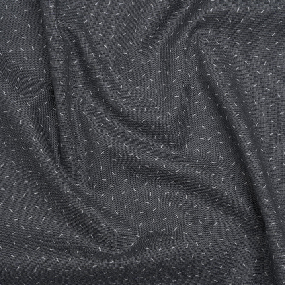 Printed Quilting Cotton by Ghazal Razavi for FIGO Studio - Gray and White Dashes - Dewfall Collection