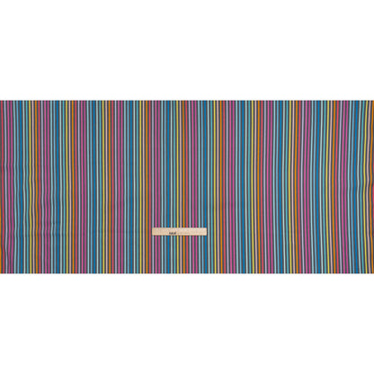 Printed Quilting Cotton by Ghazal Razavi for FIGO Studio - Gray and Rainbow Stripes - Dewfall Collection