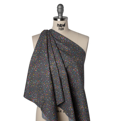 Printed Quilting Cotton by Ghazal Razavi for FIGO Studio - Gray and Rainbow Sprinkles - Dewfall Collection