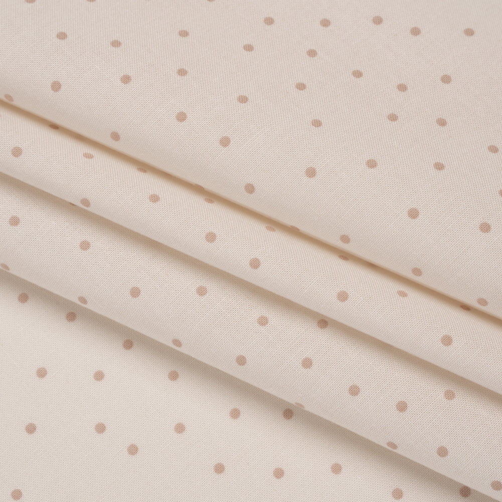 Printed Quilting Cotton by Ghazal Razavi for FIGO Studio - Cream Polka Dots - Nest Collection