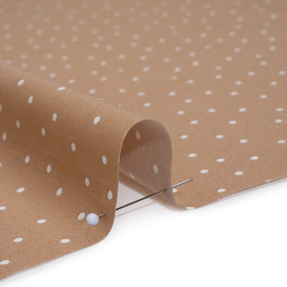 Printed Quilting Cotton by Ghazal Razavi for FIGO Studio - Caramel Polka Dots - Nest Collection