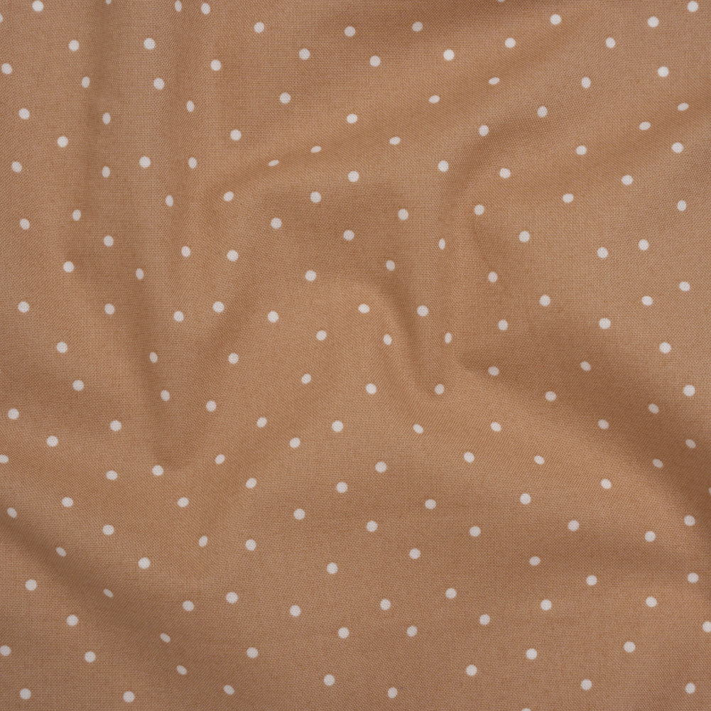 Printed Quilting Cotton by Ghazal Razavi for FIGO Studio - Caramel Polka Dots - Nest Collection