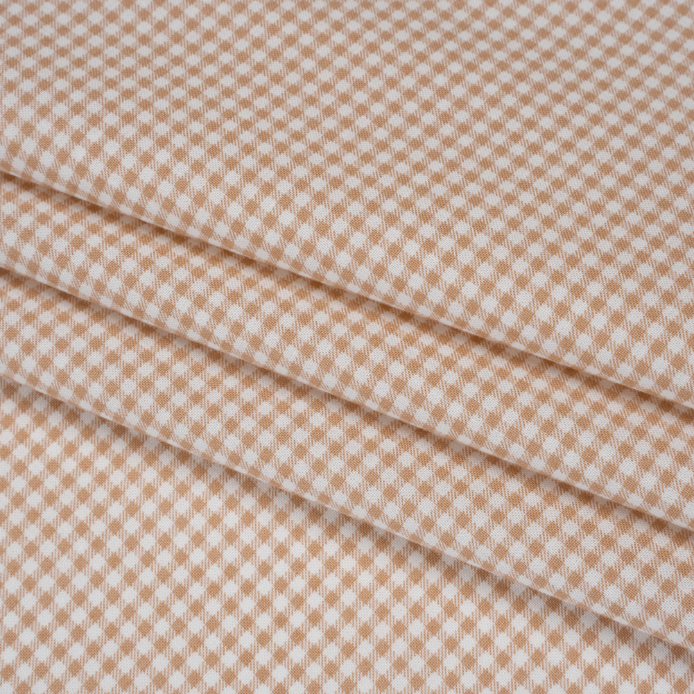 Printed Quilting Cotton by Ghazal Razavi for FIGO Studio - Toffee Checks - Nest Collection
