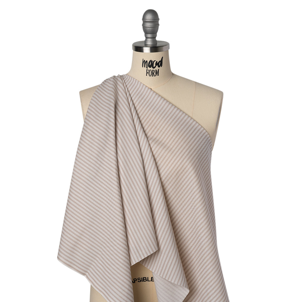 Printed Quilting Cotton by Ghazal Razavi for FIGO Studio - Oyster Stripes - Nest Collection