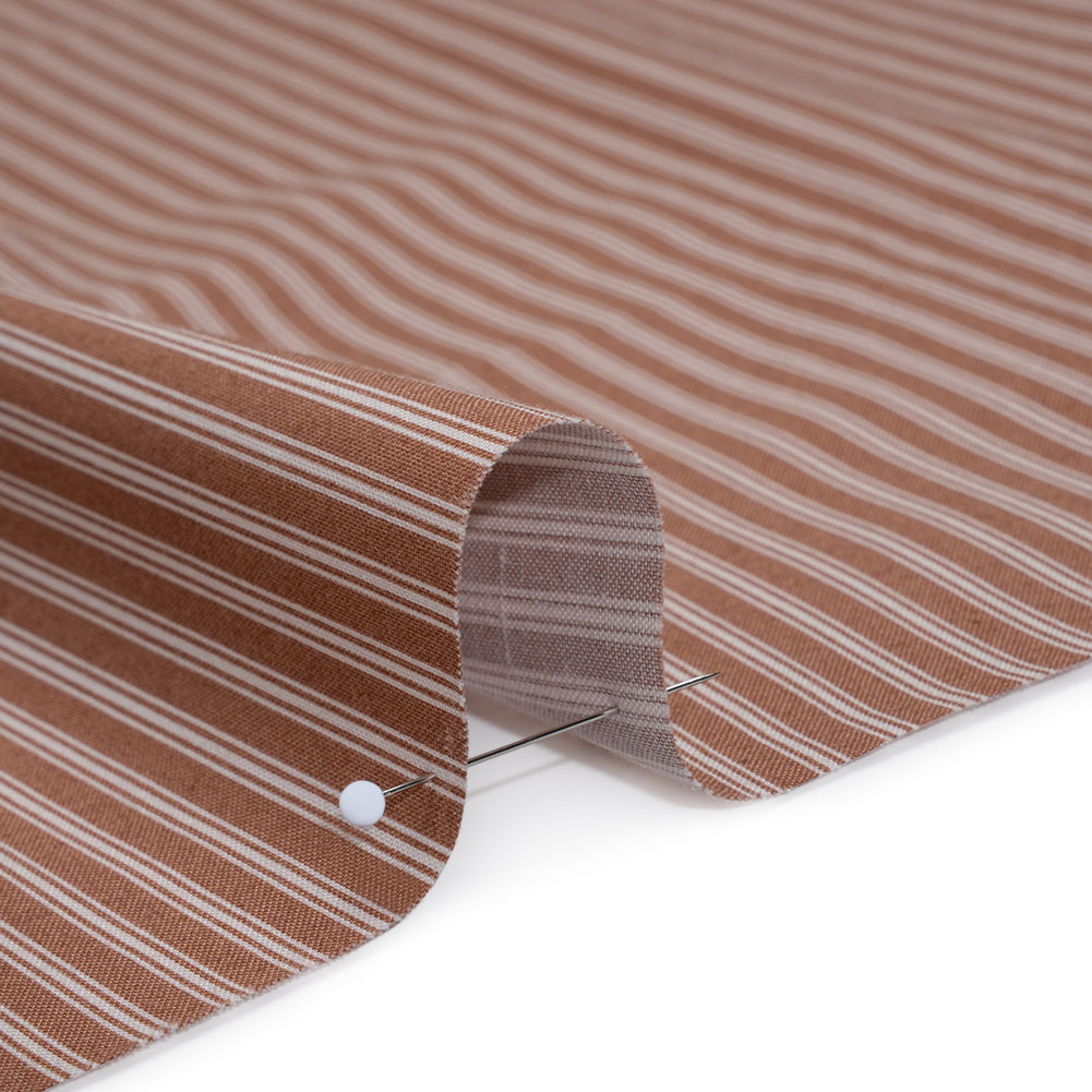 Printed Quilting Cotton by Ghazal Razavi for FIGO Studio - Cinnamon Stripes - Nest Collection