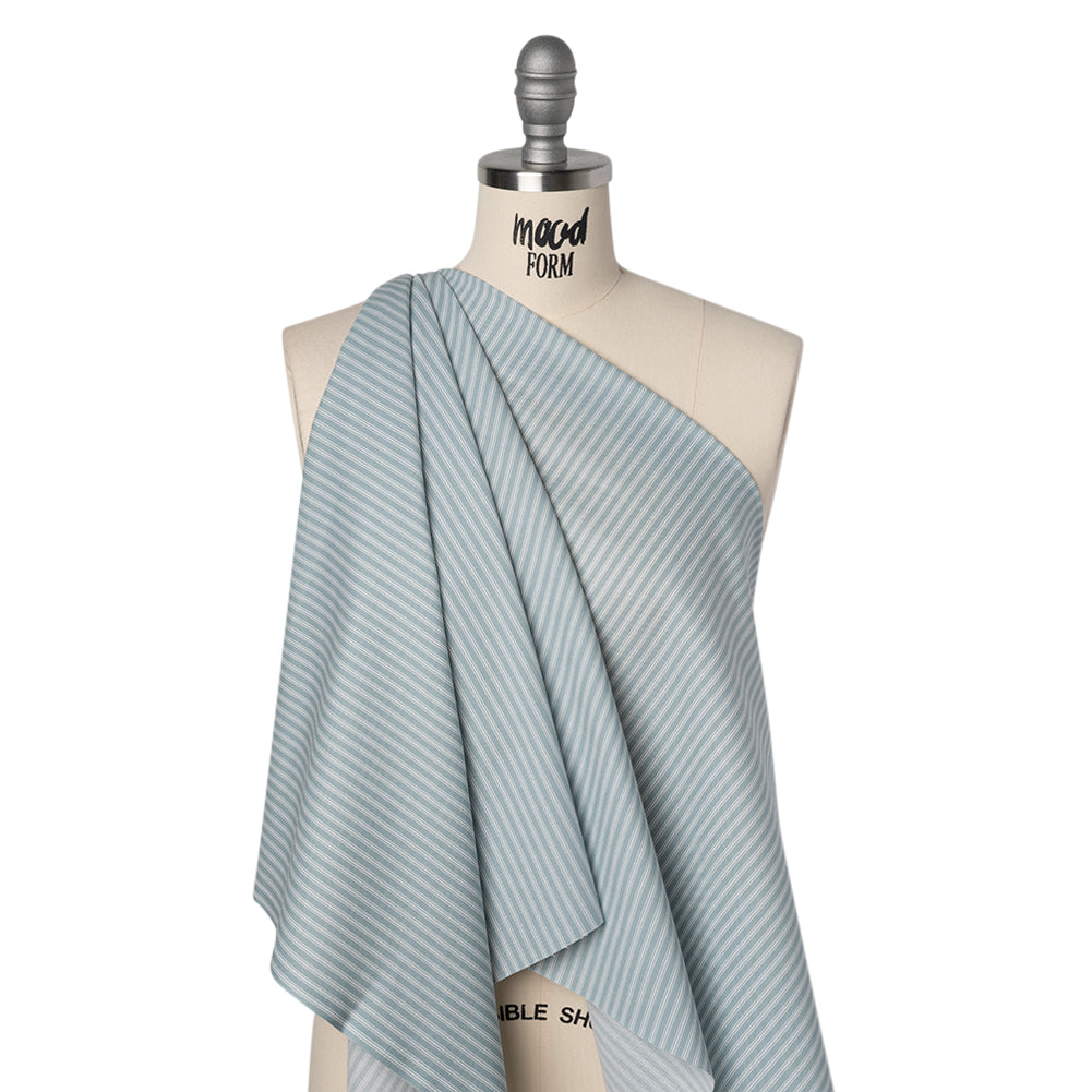 Printed Quilting Cotton by Ghazal Razavi for FIGO Studio - Aqua Stripes - Nest Collection