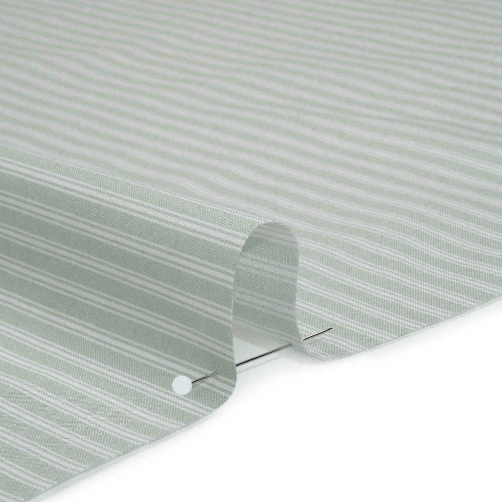 Printed Quilting Cotton by Ghazal Razavi for FIGO Studio - Mint Stripes - Nest Collection